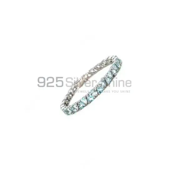 Best Price Blue Topaz Gemstone Tennis Bracelets In Solid Sterling Silver 925SB231_0