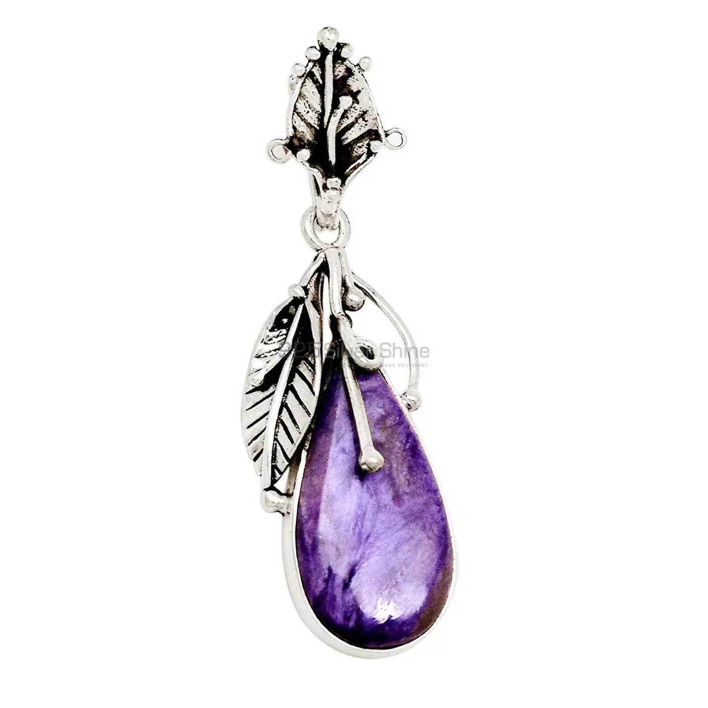 Best Price Charoite Gemstone Pendants Exporters In 925 Solid Silver Jewelry 925SP082-1_0