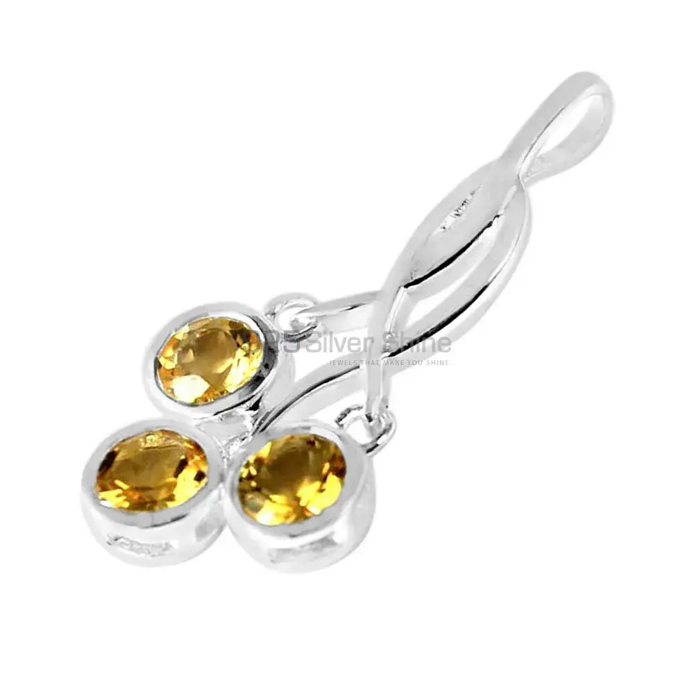 Best Price Citrine Gemstone Pendants Exporters In 925 Solid Silver Jewelry 925SP227-5_0