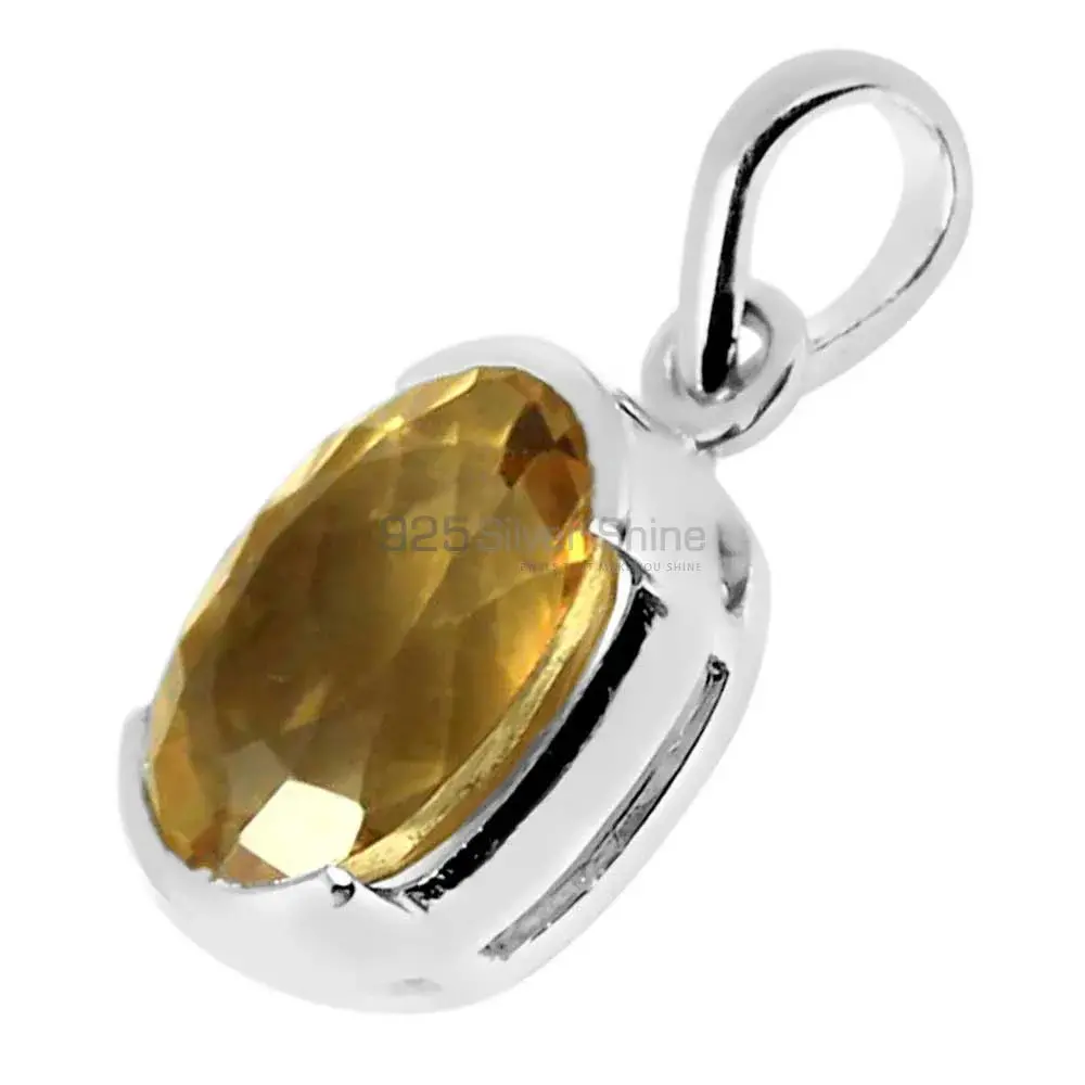 Best Price Citrine Gemstone Pendants Exporters In 925 Solid Silver Jewelry 925SP251-5_0