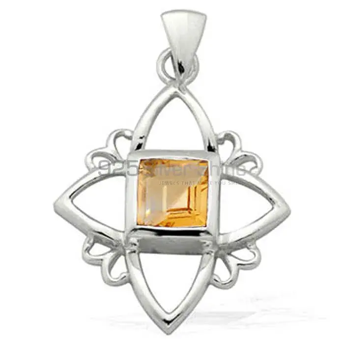 Best Price Citrine Gemstone Pendants Suppliers In 925 Fine Silver Jewelry 925SP1565