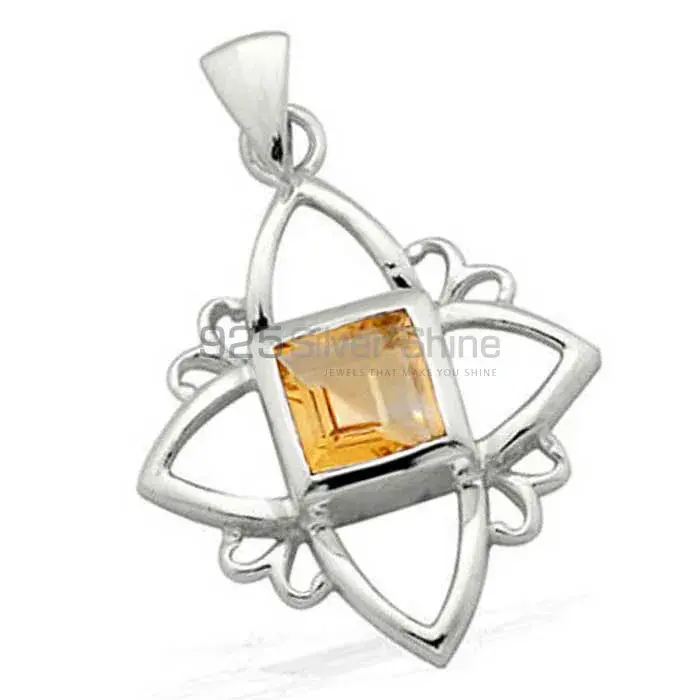Best Price Citrine Gemstone Pendants Suppliers In 925 Fine Silver Jewelry 925SP1565_0