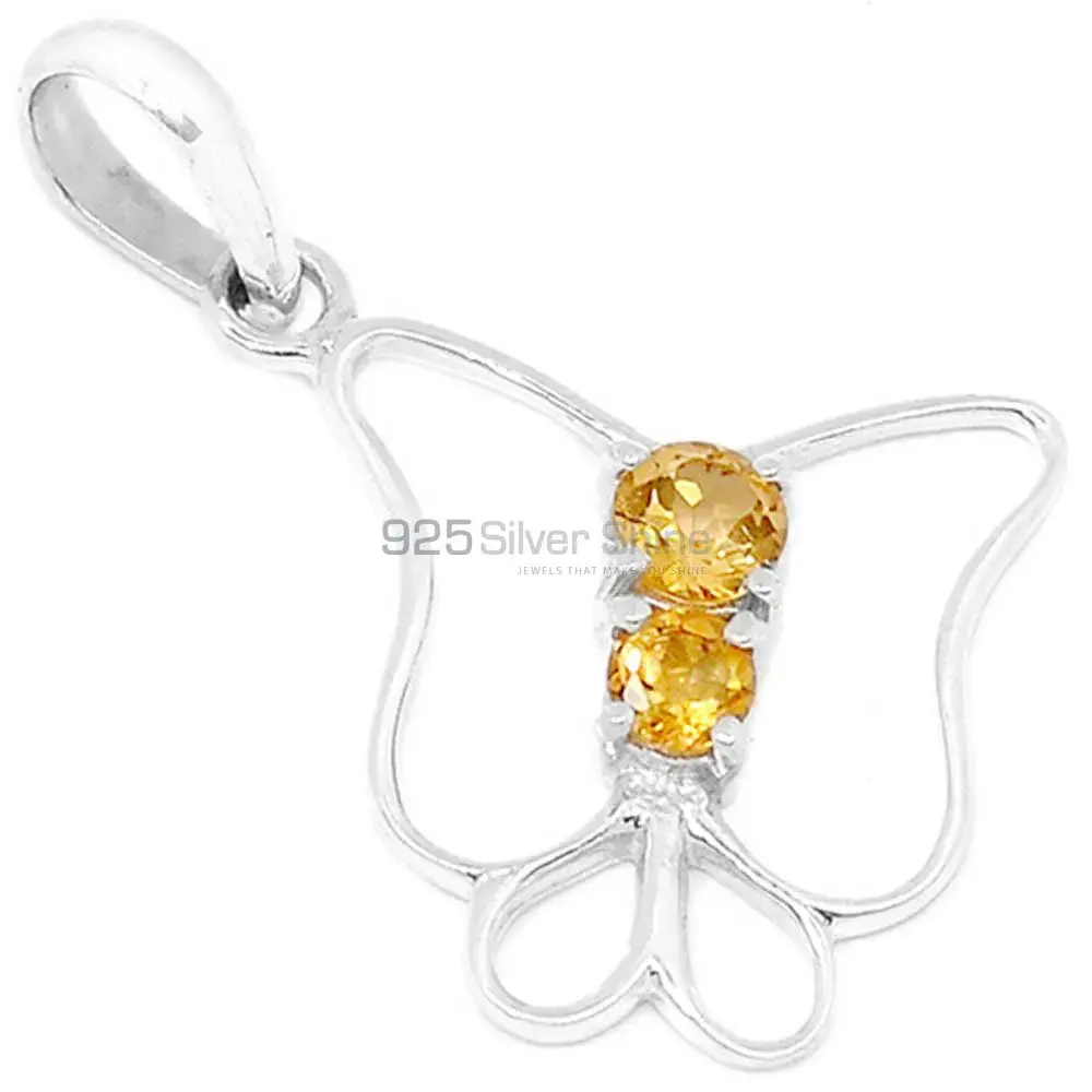 Best Price Citrine Gemstone Pendants Suppliers In 925 Fine Silver Jewelry 925SP299-4