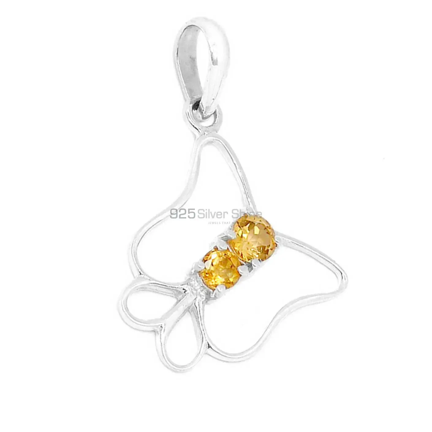 Best Price Citrine Gemstone Pendants Suppliers In 925 Fine Silver Jewelry 925SP299-4_0