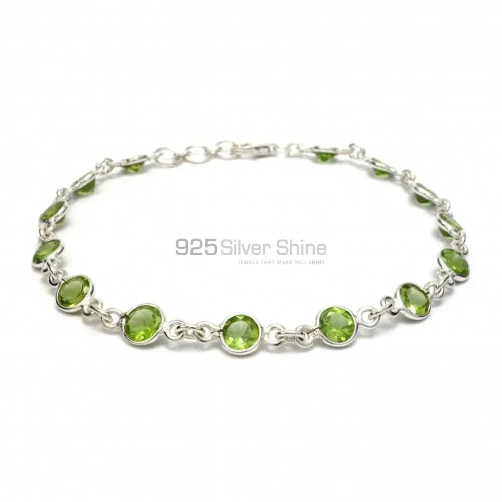 Best Price Fine Sterling Silver Bracelets Wholesaler In Peridot Gemstone Jewelry 925SB256