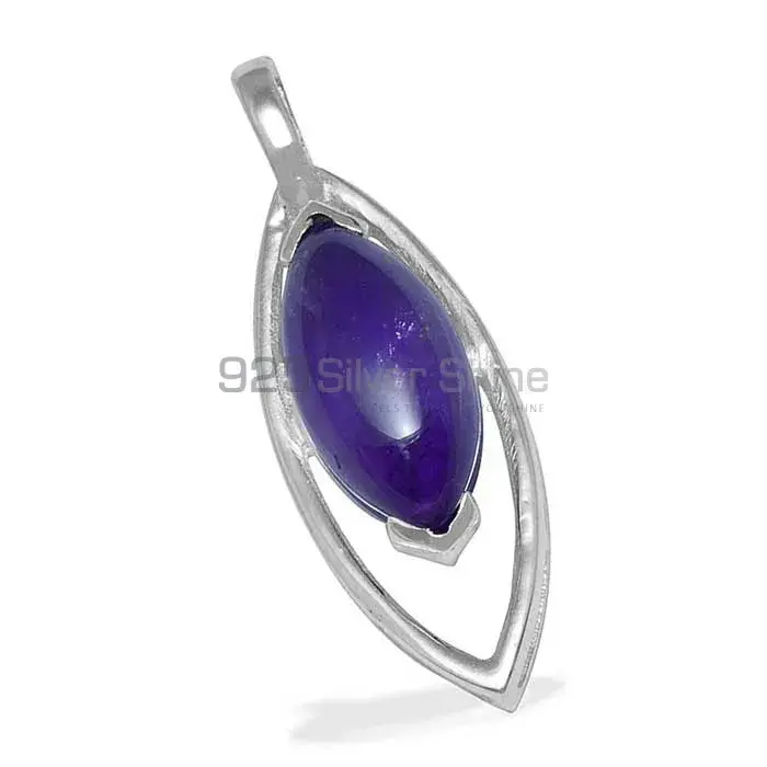 Fine Sterling Silver Pendants In Amethyst Gemstone Jewelry 925SP1478_1