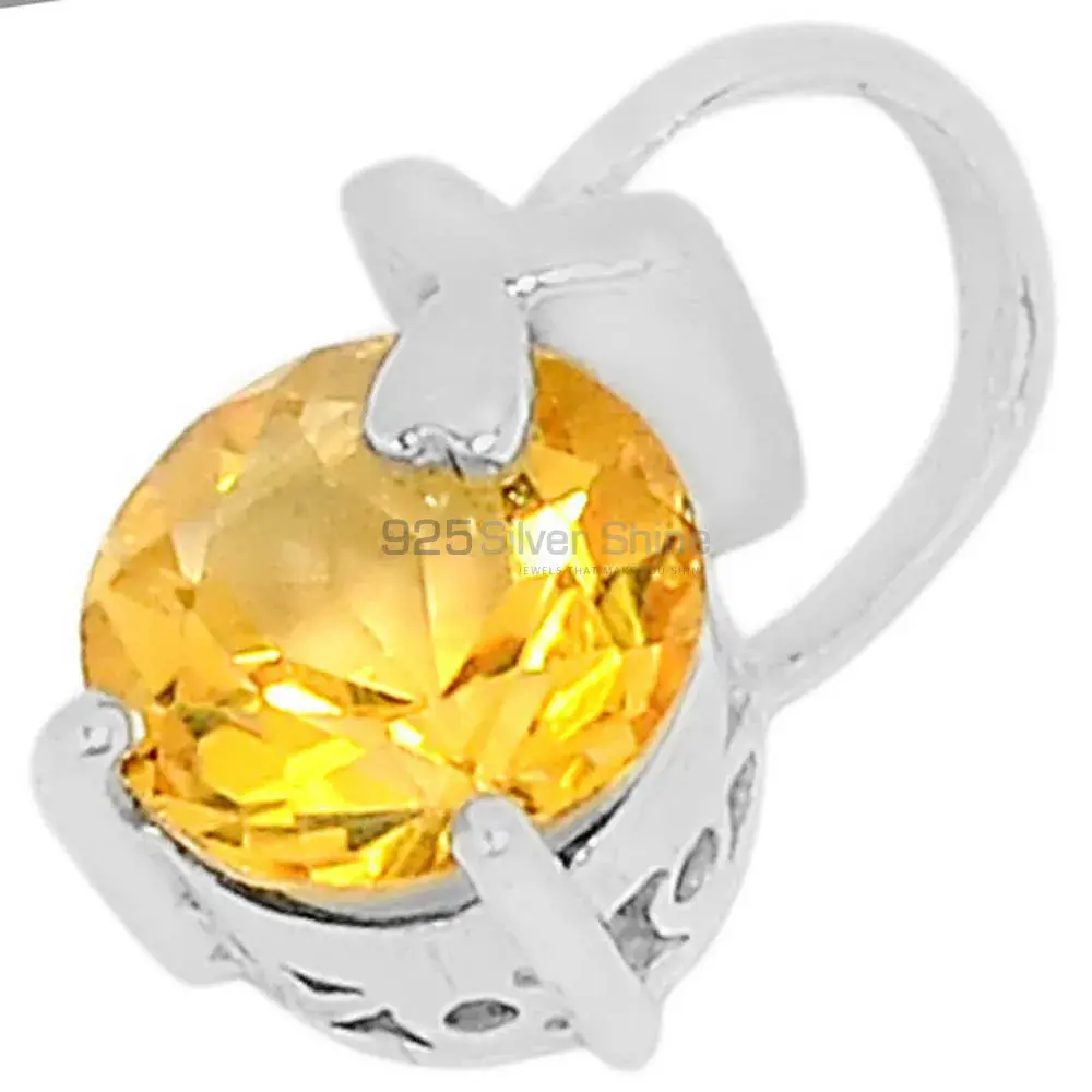 Fine Sterling Silver Pendants In Citrine Gemstone Jewelry 925SSP325-2