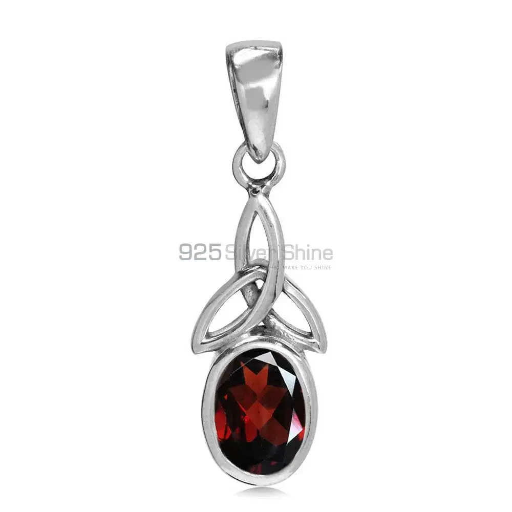 Fine Sterling Silver Pendants In Garnet Gemstone Jewelry 925SP06-2_0