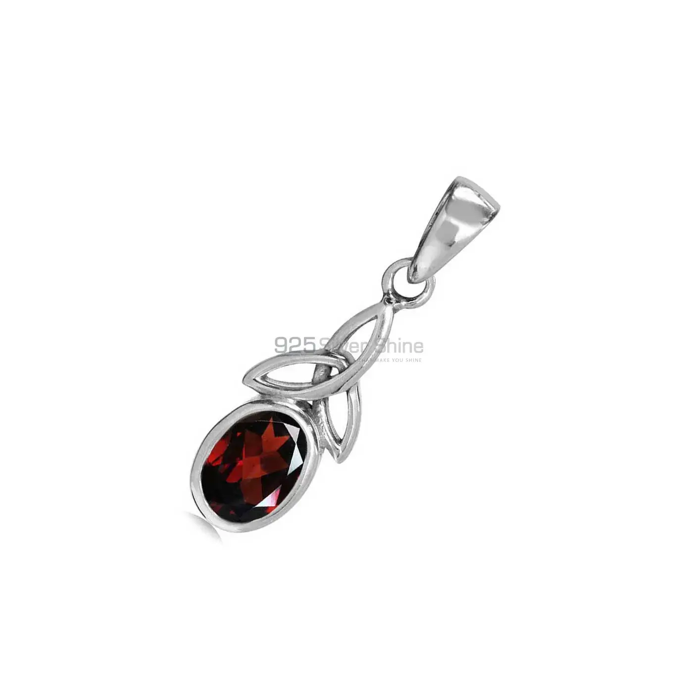 Fine Sterling Silver Pendants In Garnet Gemstone Jewelry 925SP06-2_1
