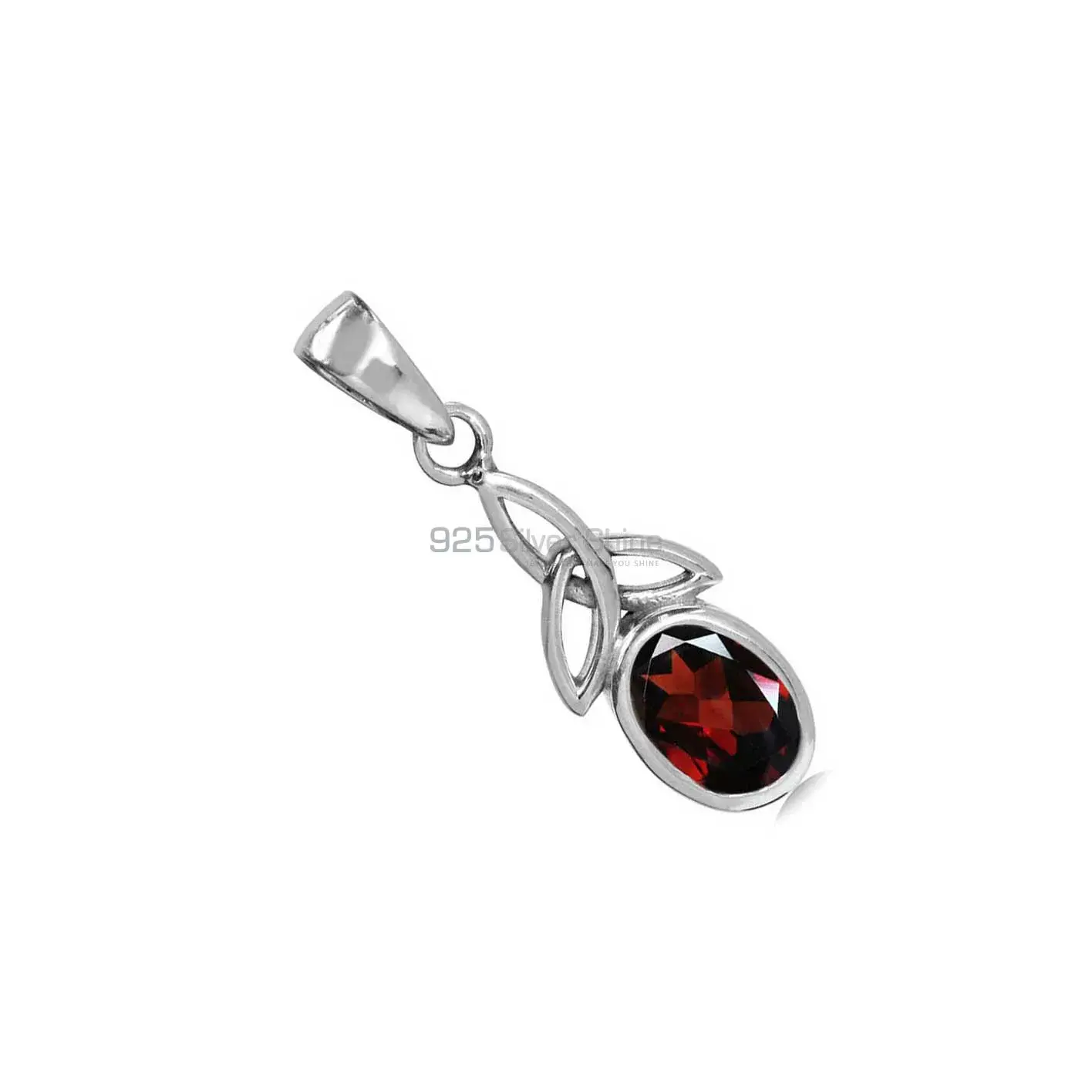 Fine Sterling Silver Pendants In Garnet Gemstone Jewelry 925SP06-2_2
