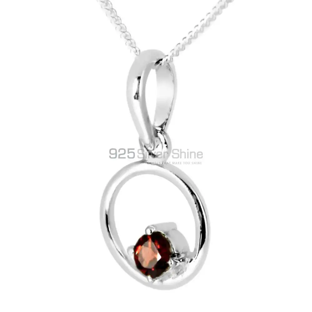 Best Price Fine Sterling Silver Pendants Wholesaler In Garnet Gemstone Jewelry 925SP247-3