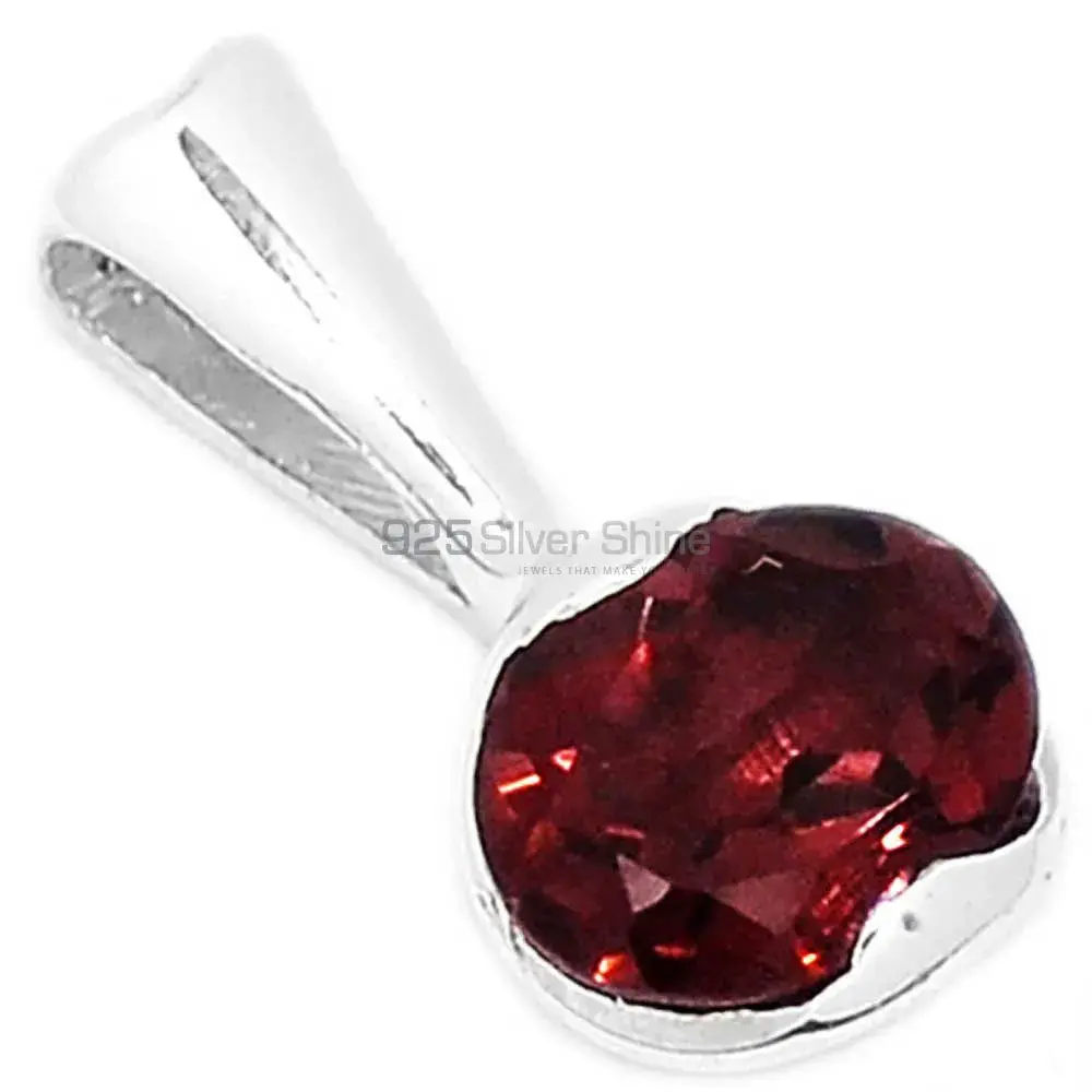 Fine Sterling Silver Pendants In Garnet Gemstone Jewelry 925SP279-1