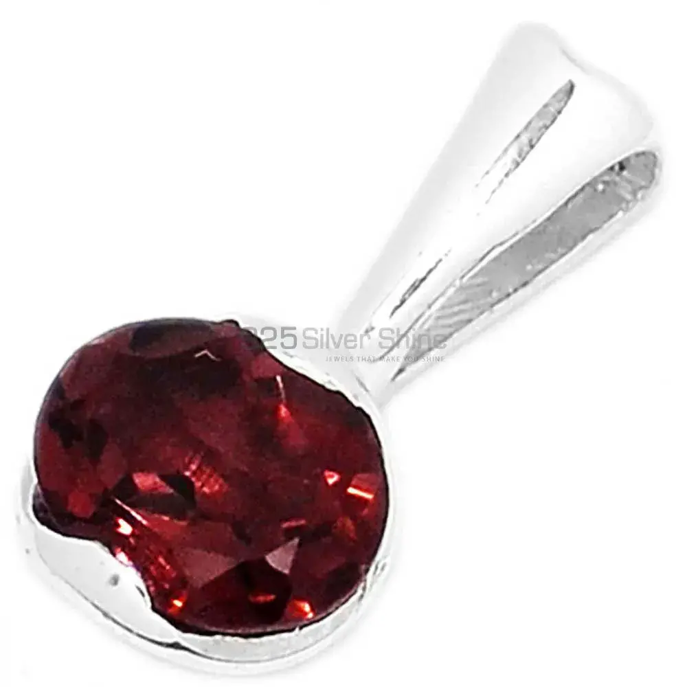 Fine Sterling Silver Pendants In Garnet Gemstone Jewelry 925SP279-1_0