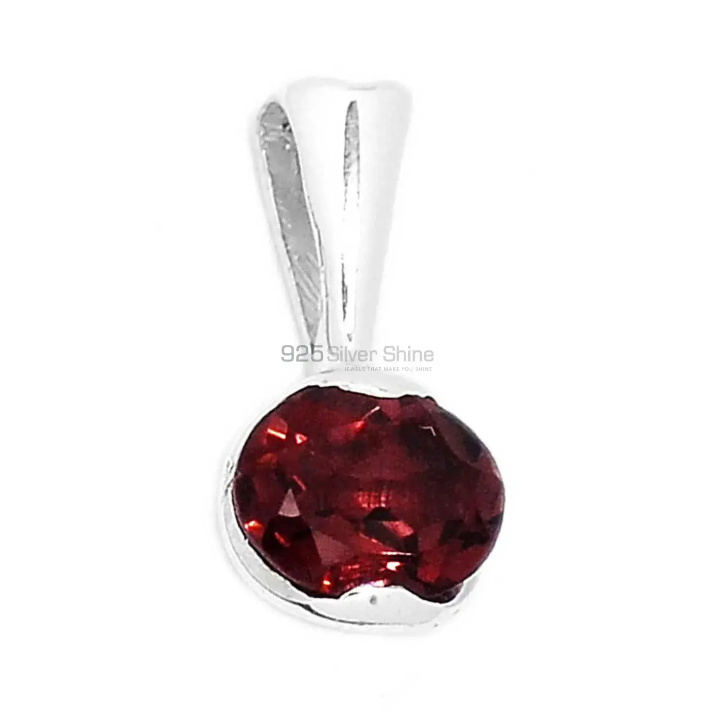 Fine Sterling Silver Pendants In Garnet Gemstone Jewelry 925SP279-1_1