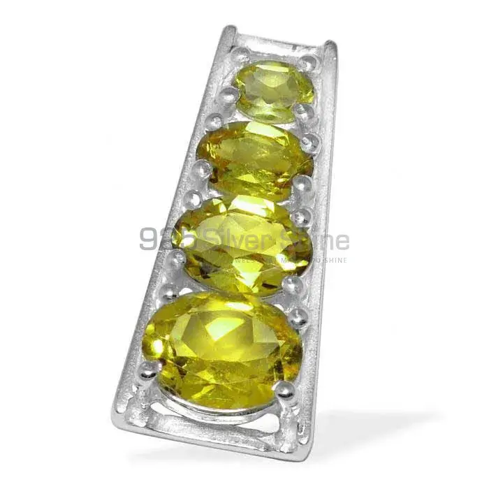 Fine Sterling Silver Pendants In Lemon Topaz Gemstone Jewelry 925SP1428