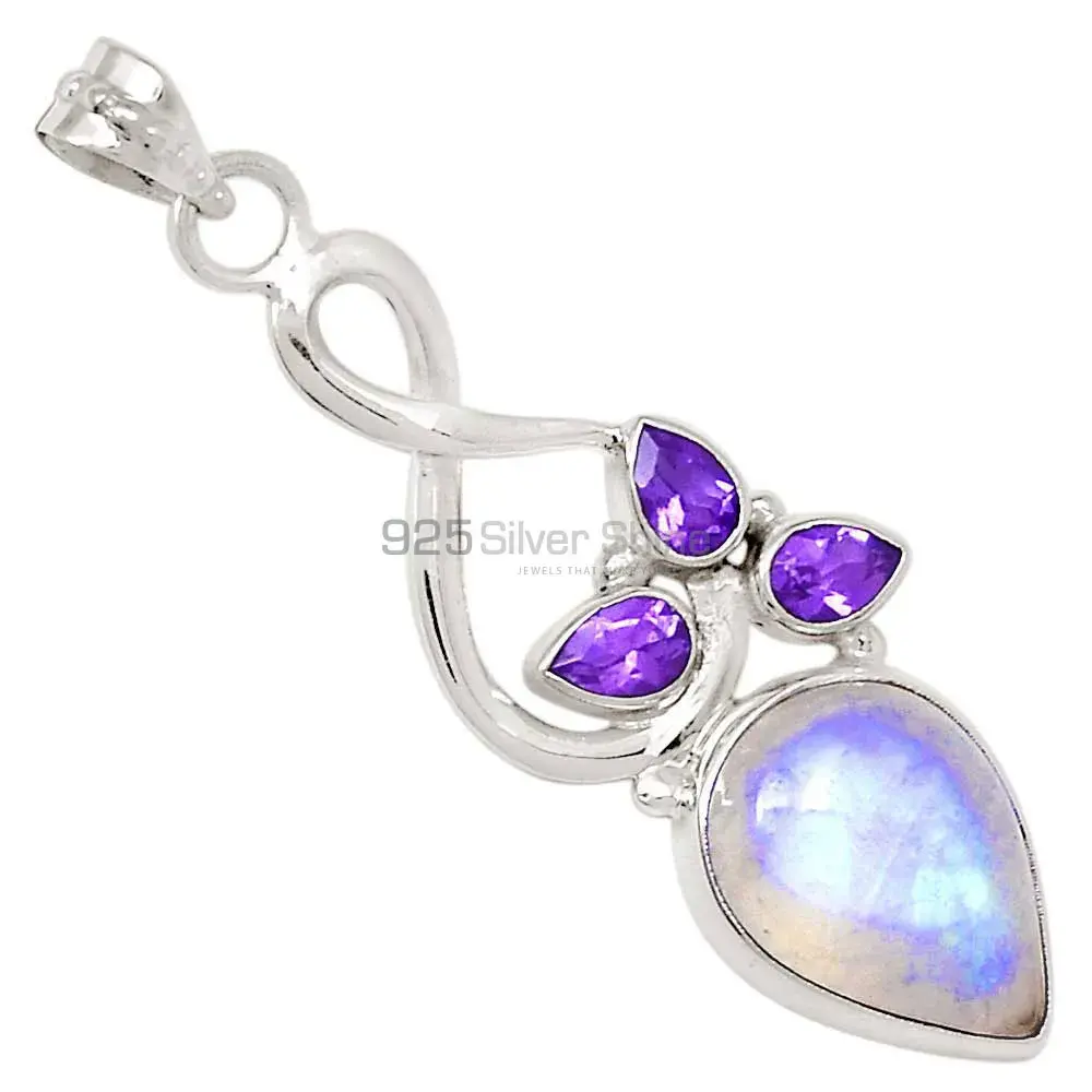 Best Price Fine Sterling Silver Pendants Wholesaler In Multi Gemstone Jewelry 925SP109-1