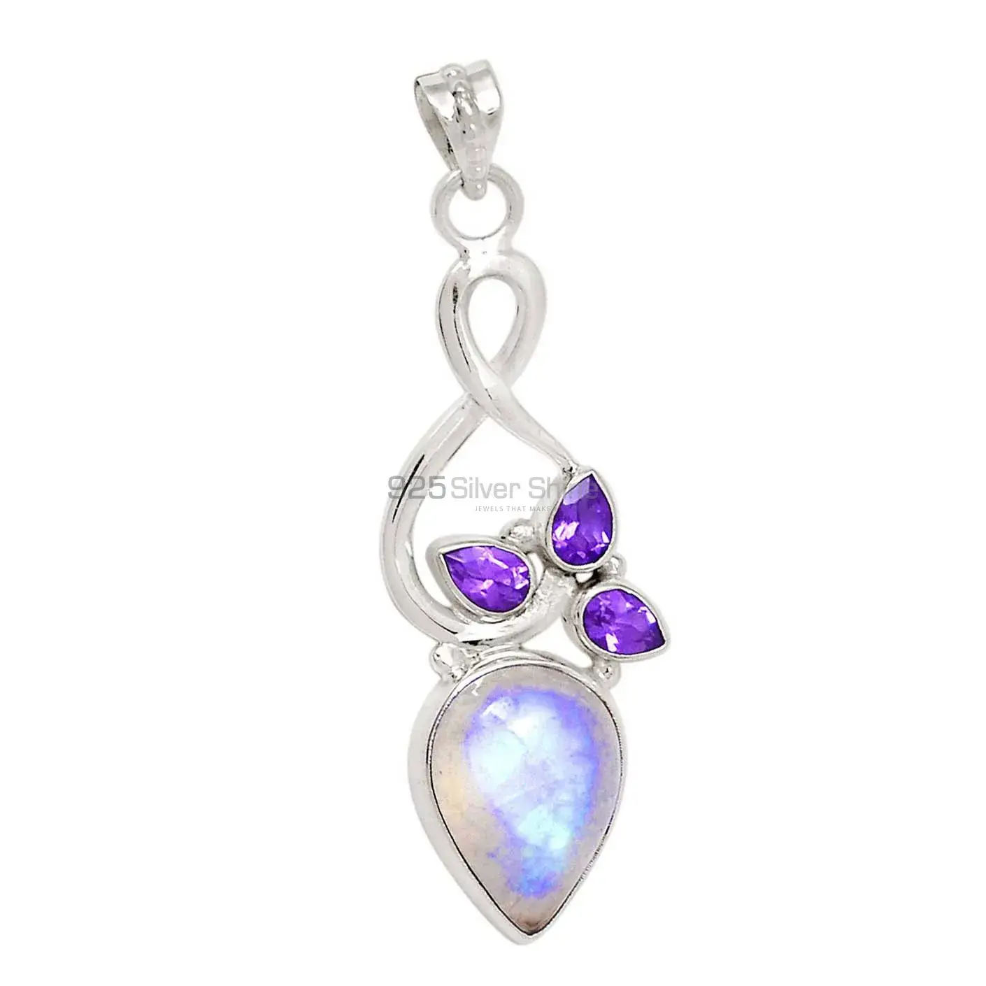 Fine Sterling Silver Pendants In Multi Gemstone Jewelry 925SP109-1_1