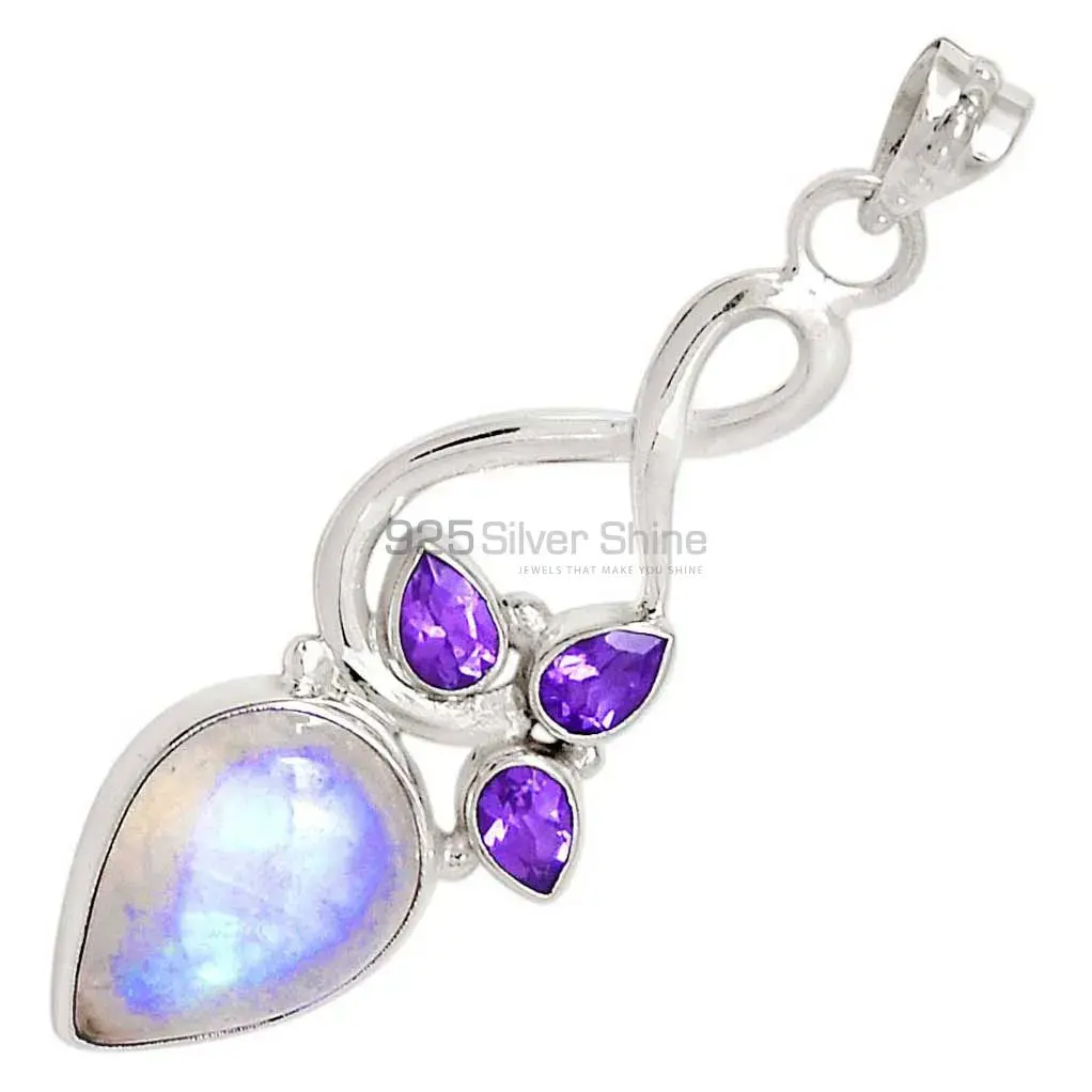 Fine Sterling Silver Pendants In Multi Gemstone Jewelry 925SP109-1_2