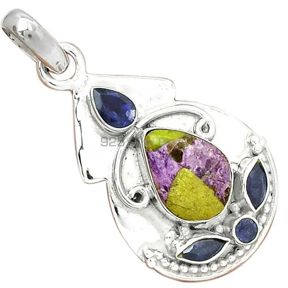 Best Price Fine Sterling Silver Pendants Wholesaler In Multi Gemstone Jewelry 925SP21-4