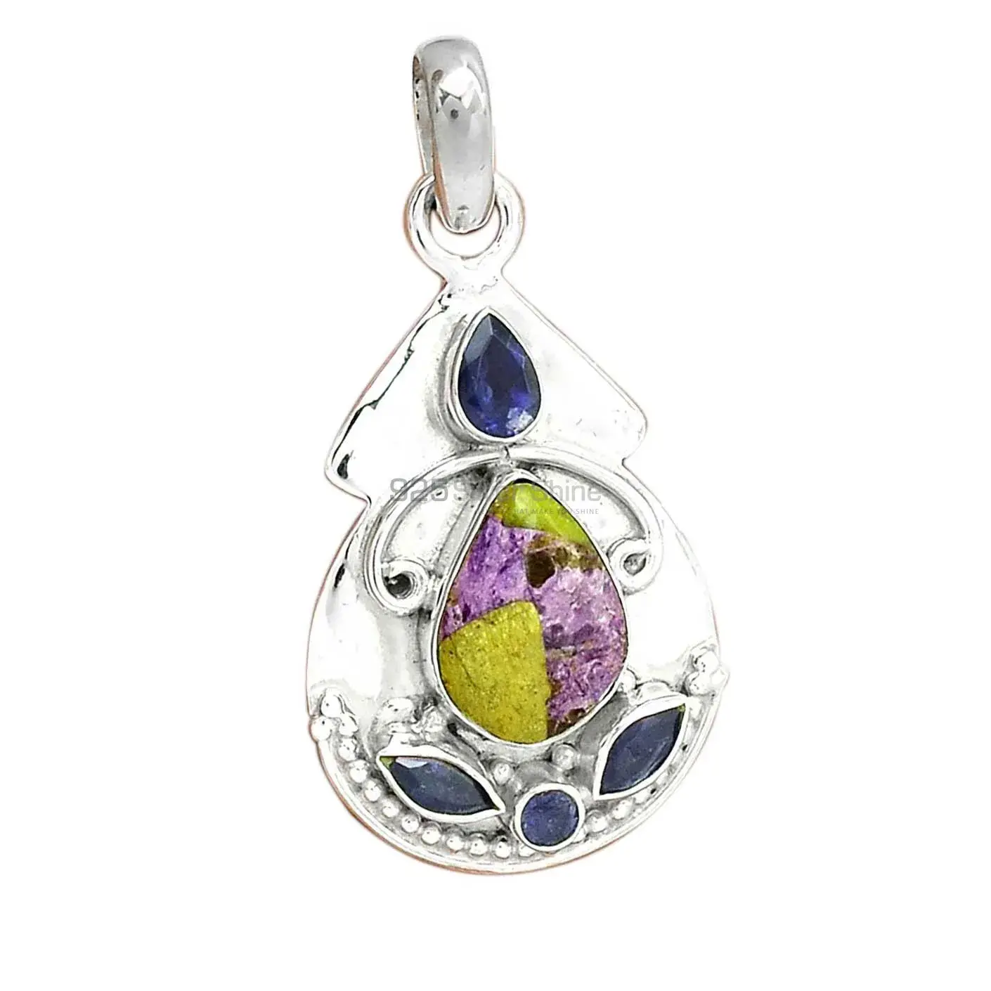 Best Price Fine Sterling Silver Pendants Wholesaler In Multi Gemstone Jewelry 925SP21-4_1