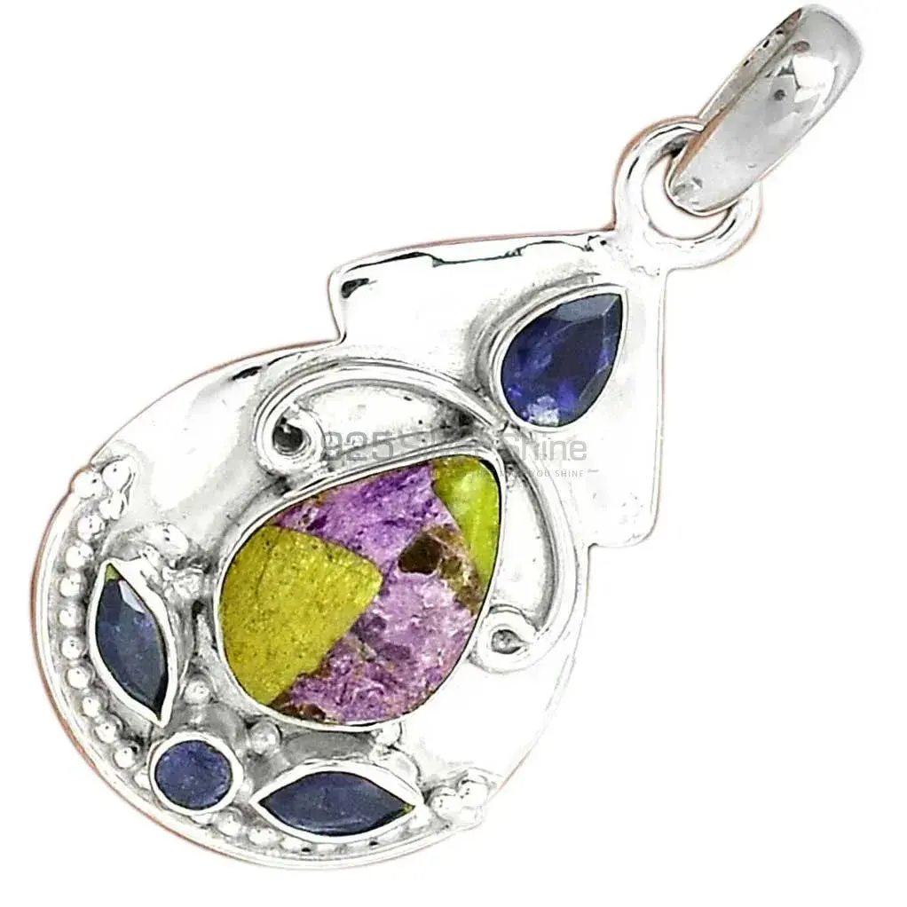 Best Price Fine Sterling Silver Pendants Wholesaler In Multi Gemstone Jewelry 925SP21-4_2