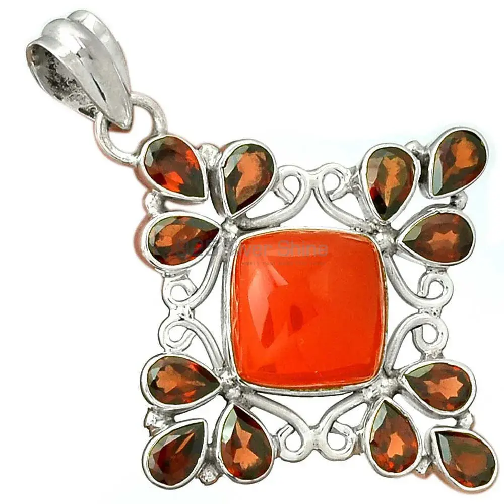 Best Price Fine Sterling Silver Pendants Wholesaler In Multi Gemstone Jewelry 925SP37-1