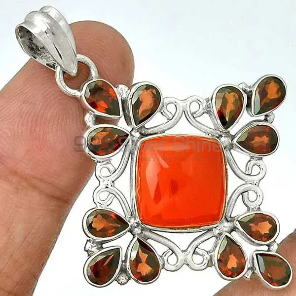 Best Price Fine Sterling Silver Pendants Wholesaler In Multi Gemstone Jewelry 925SP37-1_0