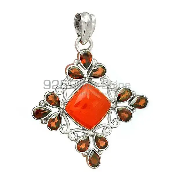 Best Price Fine Sterling Silver Pendants Wholesaler In Multi Gemstone Jewelry 925SP37-1_1