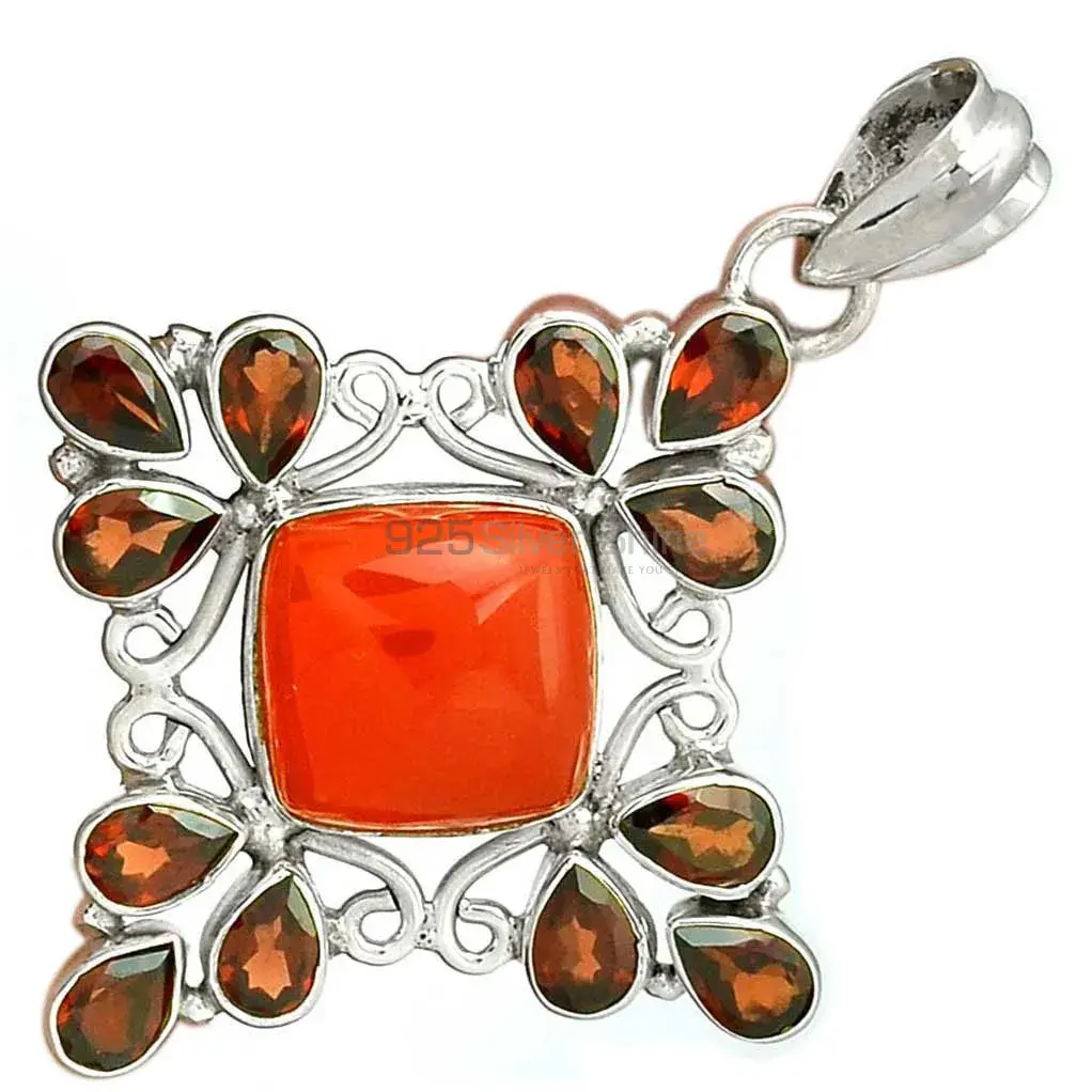 Best Price Fine Sterling Silver Pendants Wholesaler In Multi Gemstone Jewelry 925SP37-1_2