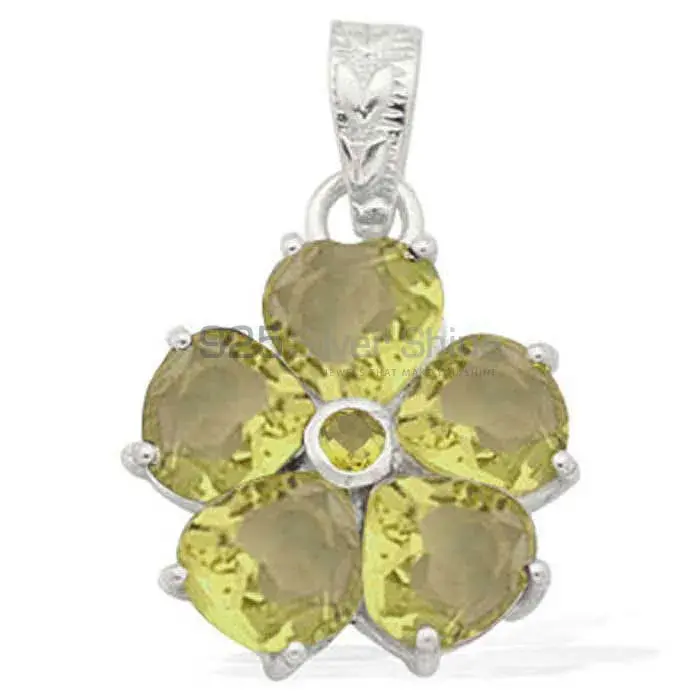 Fine Sterling Silver Pendants In Peridot Gemstone Jewelry 925SP1578