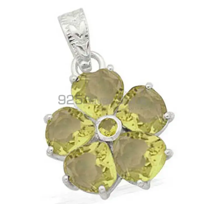 Fine Sterling Silver Pendants In Peridot Gemstone Jewelry 925SP1578_0