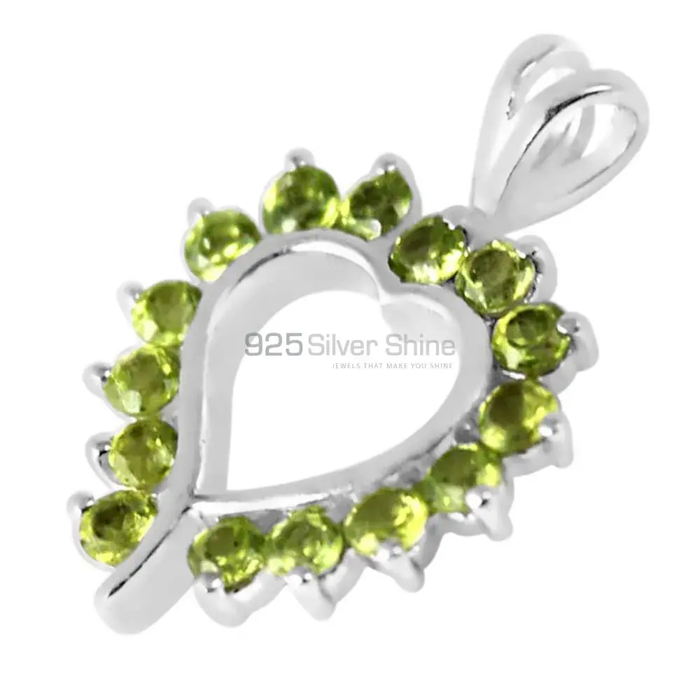 Fine Sterling Silver Pendants In Peridot Gemstone Jewelry 925SP238-10_0