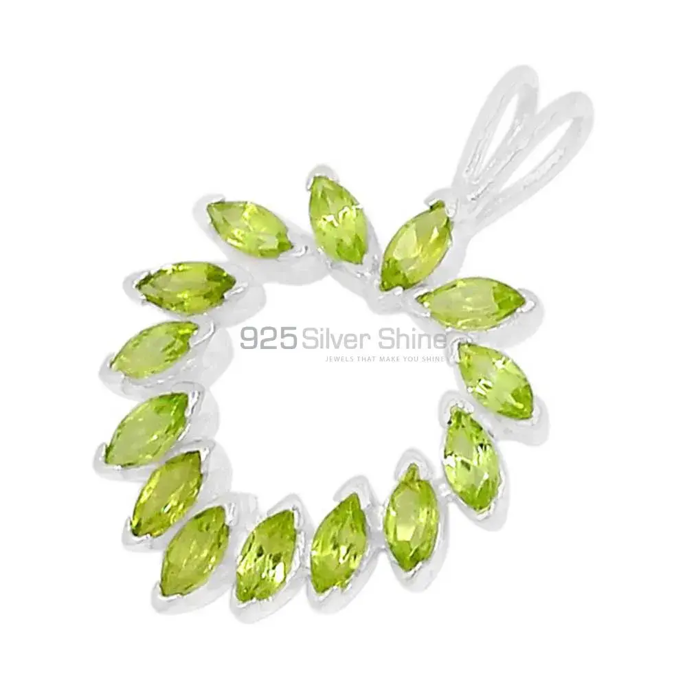 Best Price Fine Sterling Silver Pendants Wholesaler In Peridot Gemstone Jewelry 925SSP314-3_0