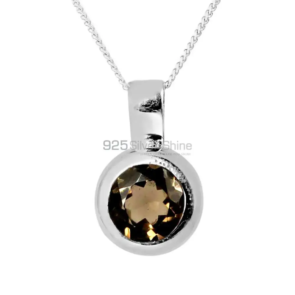 Fine Sterling Silver Pendants In Smokey Gemstone Jewelry 925SP262-6_0