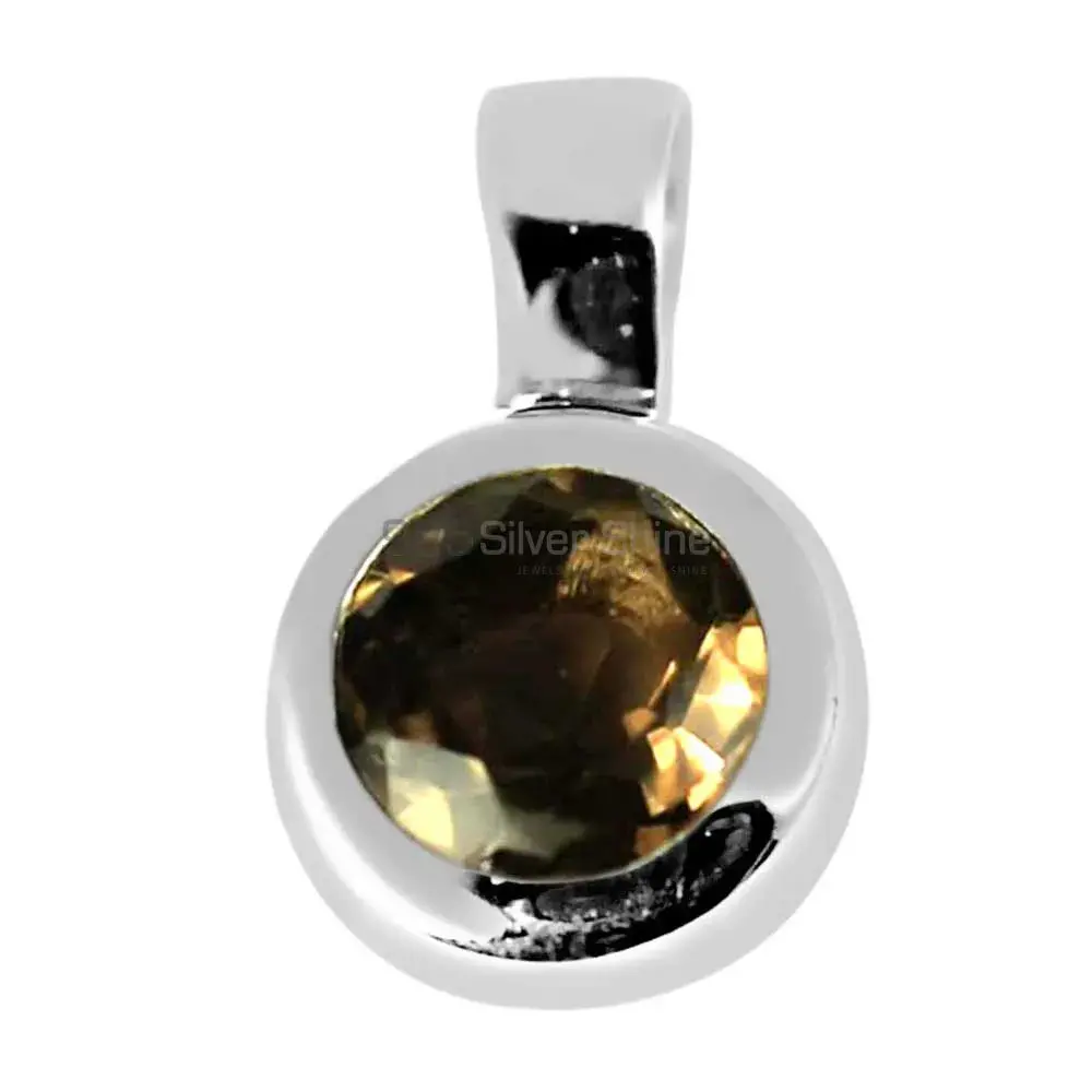 Fine Sterling Silver Pendants In Smokey Gemstone Jewelry 925SP262-6_1