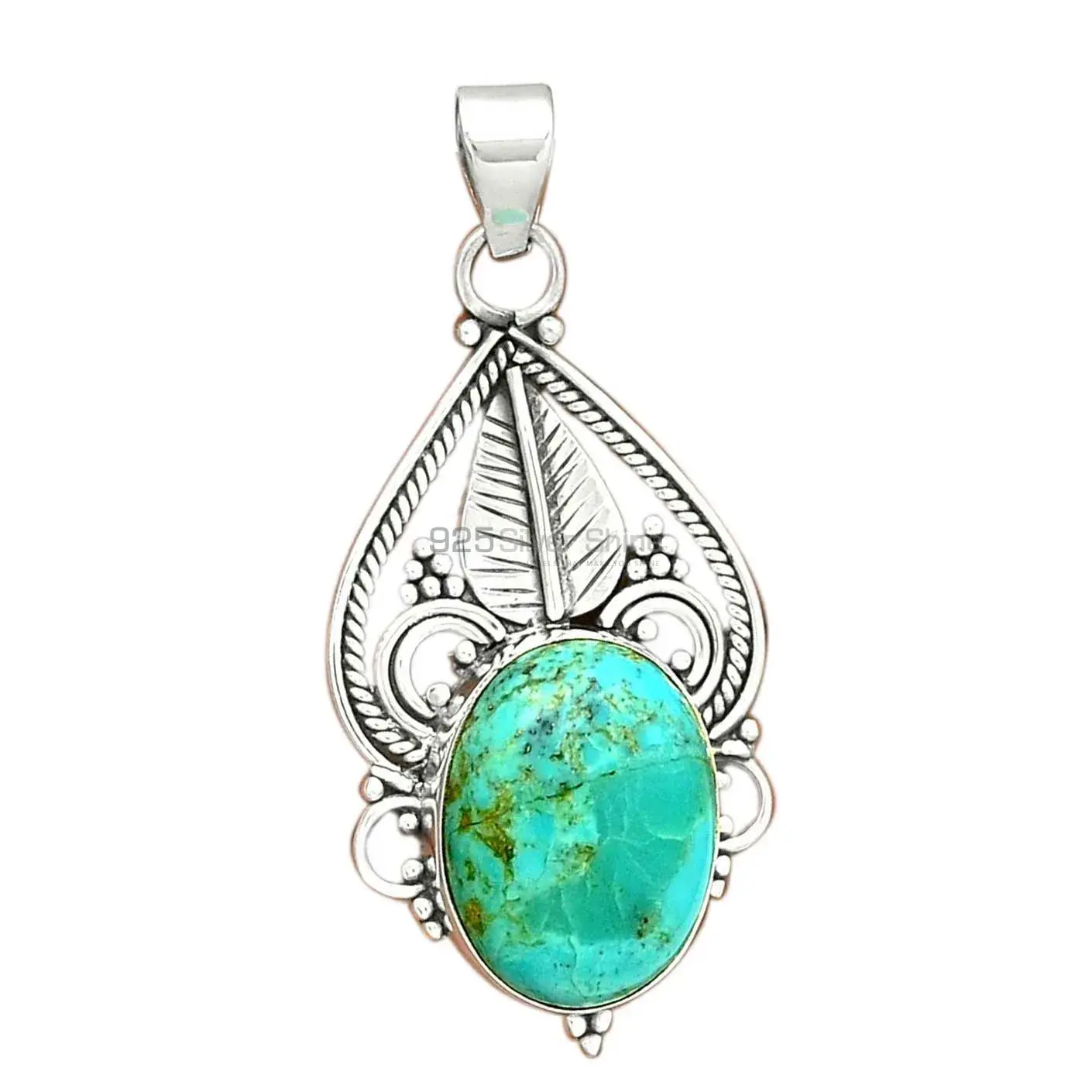 Fine Sterling Silver Pendants In Turquoise Gemstone Jewelry 925SP087-1_0