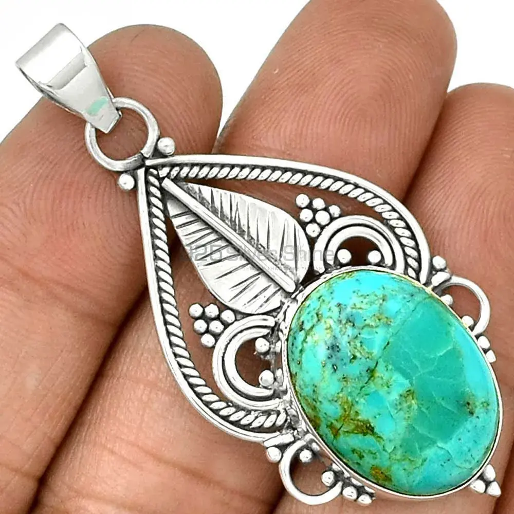 Fine Sterling Silver Pendants In Turquoise Gemstone Jewelry 925SP087-1_1