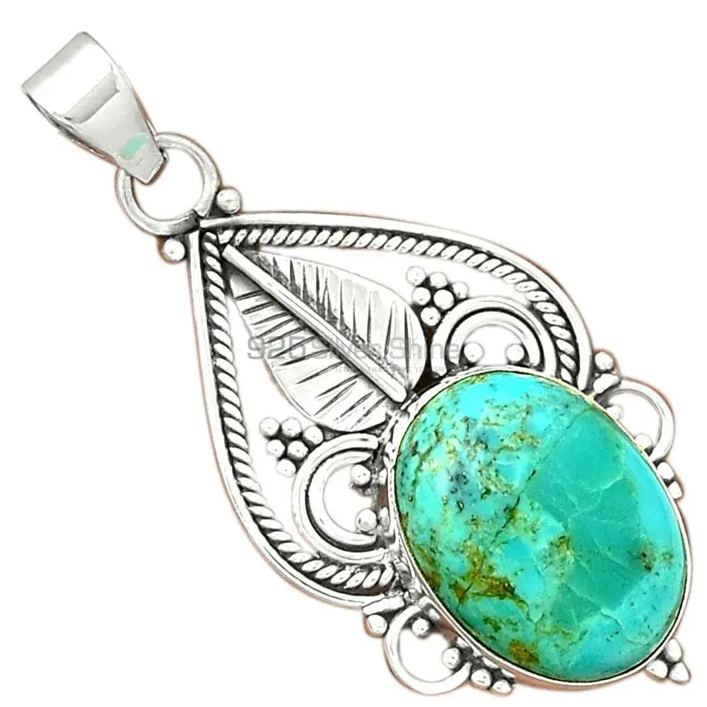 Fine Sterling Silver Pendants In Turquoise Gemstone Jewelry 925SP087-1_2