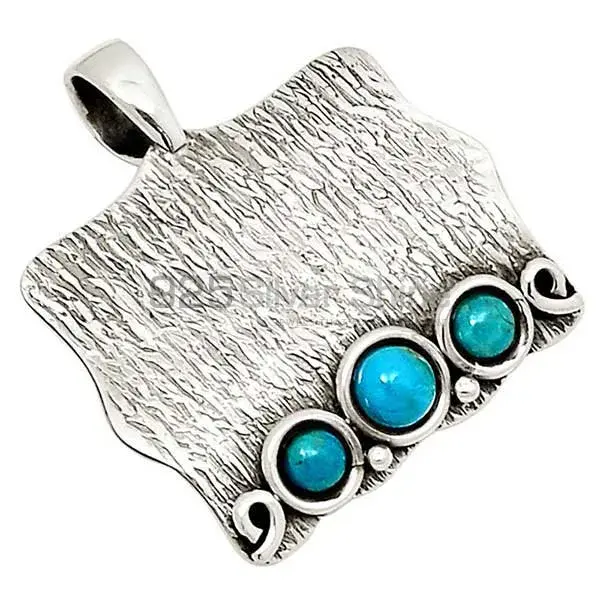 Fine Sterling Silver Pendants In Turquoise Gemstone Jewelry 925SP155_0