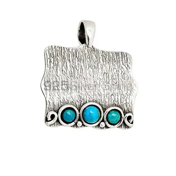 Fine Sterling Silver Pendants In Turquoise Gemstone Jewelry 925SP155_1