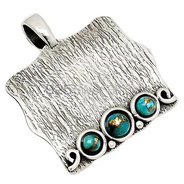 Fine Sterling Silver Pendants In Turquoise Gemstone Jewelry 925SP155_3