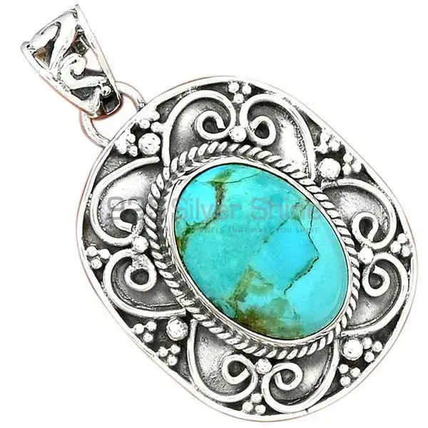 Fine Sterling Silver Pendants In Turquoise Gemstone Jewelry 925SP46-9_0