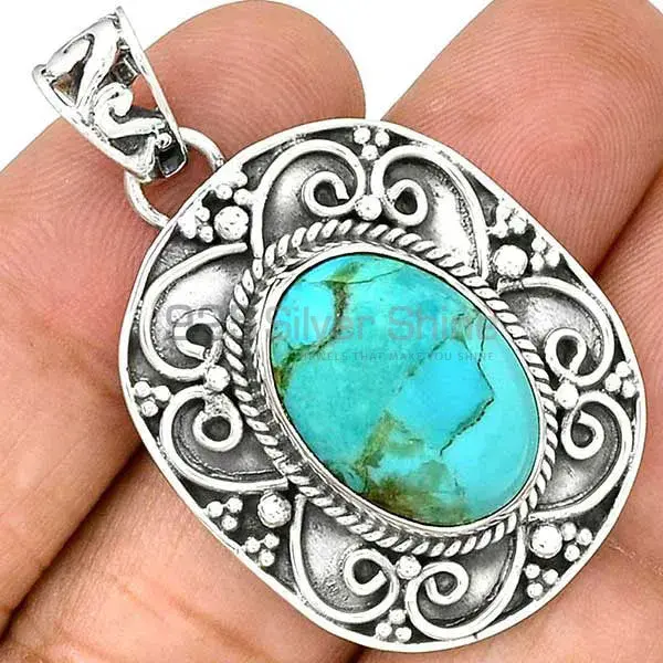Best Price Fine Sterling Silver Pendants Wholesaler In Turquoise Gemstone Jewelry 925SP46-9_0