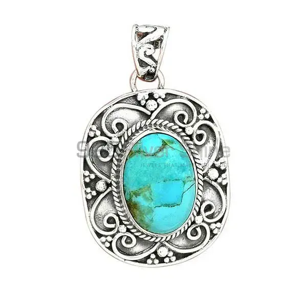 Fine Sterling Silver Pendants In Turquoise Gemstone Jewelry 925SP46-9_2