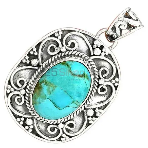 Fine Sterling Silver Pendants In Turquoise Gemstone Jewelry 925SP46-9_3