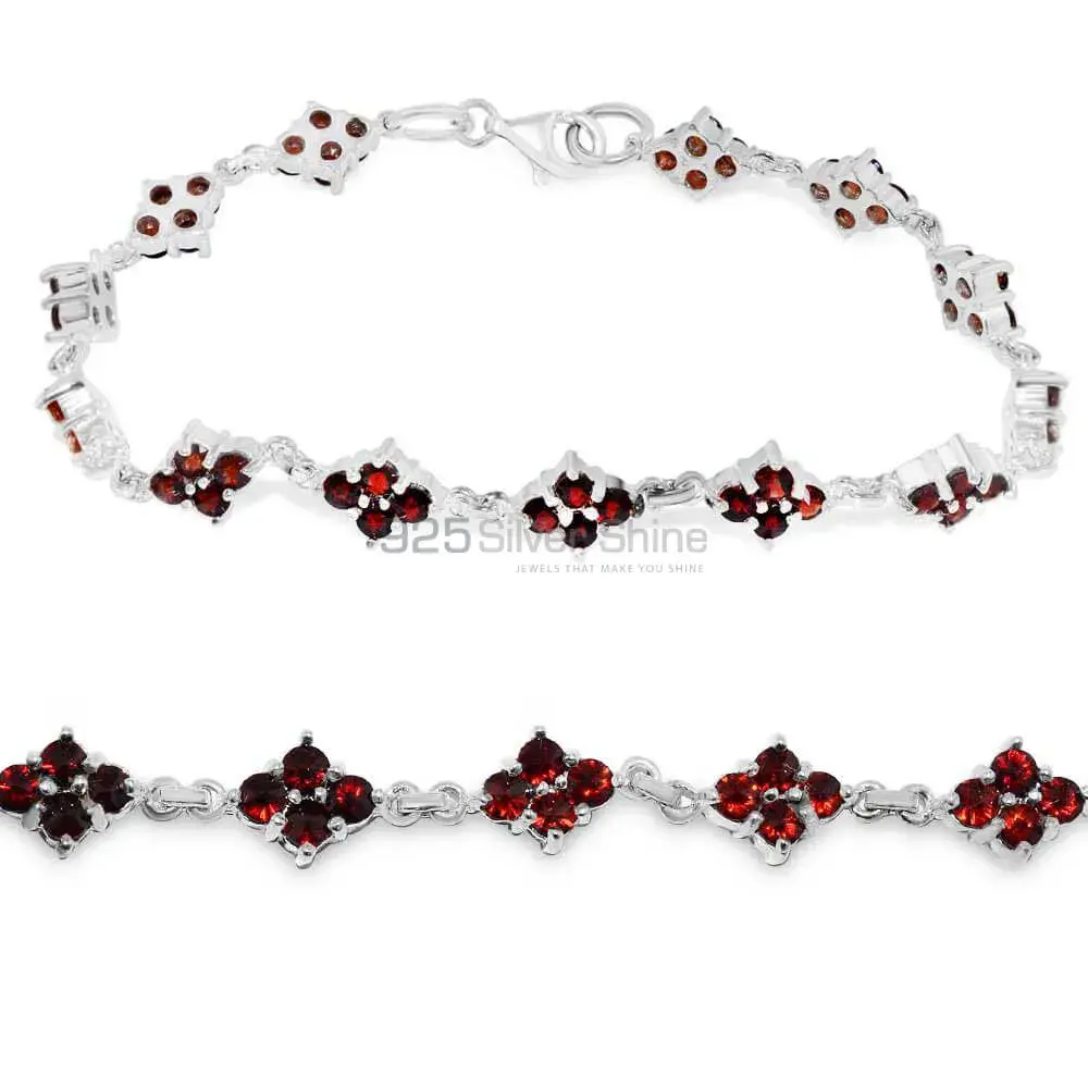 Garnet Gemstone Bracelets In Fine Sterling Silver Jewelry 925SB237