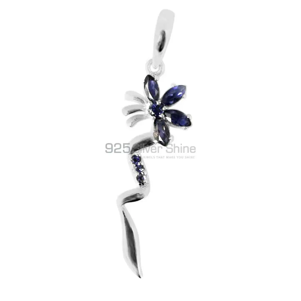 Best Price Iolite Gemstone Pendants Suppliers In 925 Fine Silver Jewelry 925SP212-4_0
