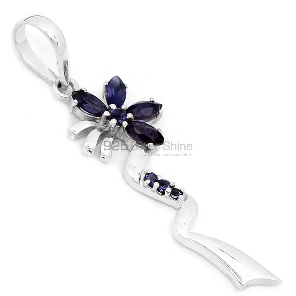 Best Price Iolite Gemstone Pendants Suppliers In 925 Fine Silver Jewelry 925SP212-4_1