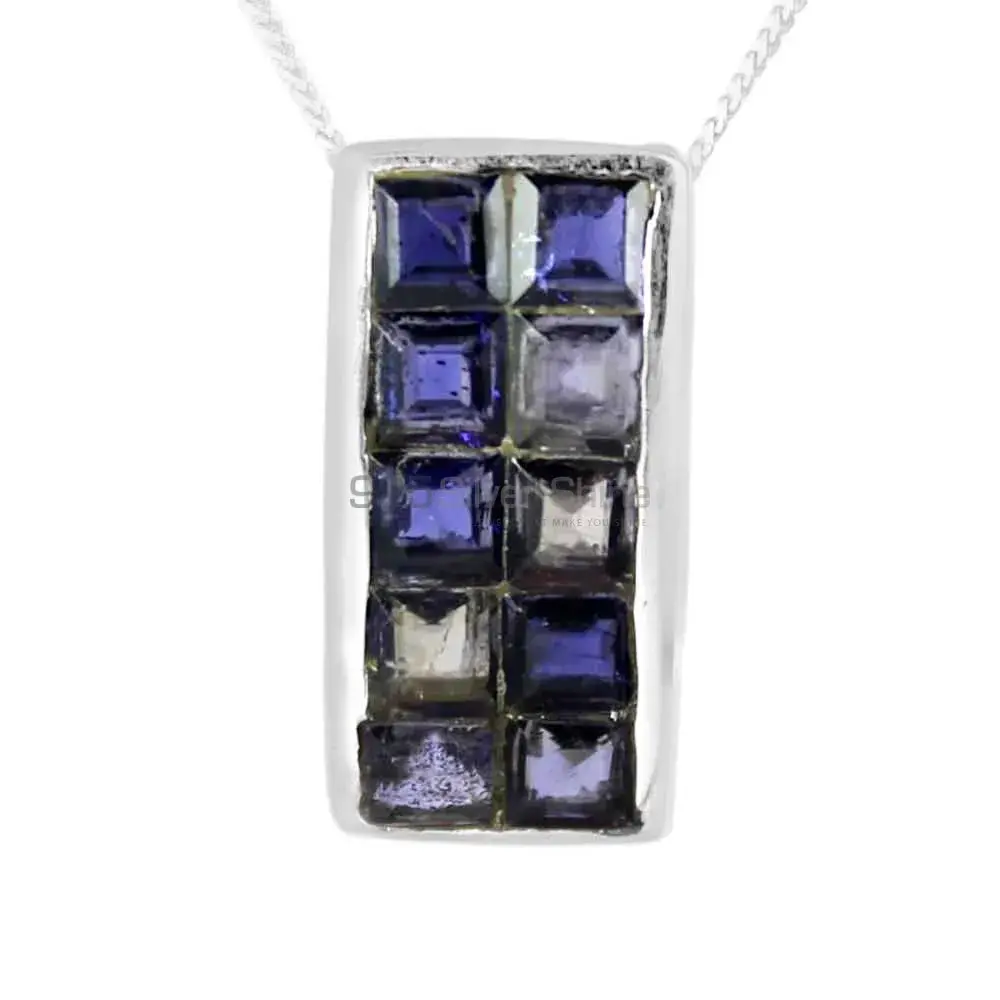 Best Price Iolite Gemstone Pendants Suppliers In 925 Fine Silver Jewelry 925SP245-4