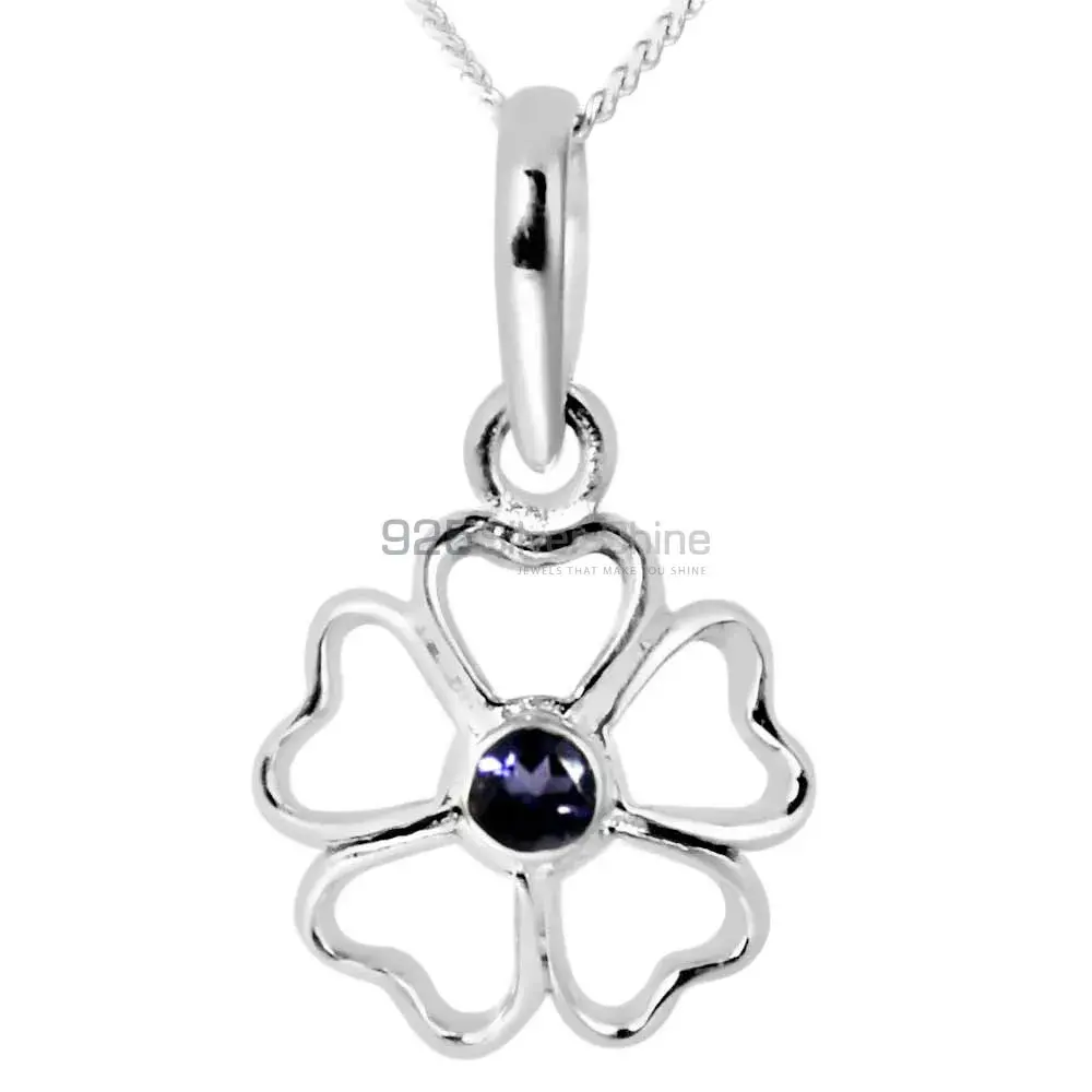 Best Price Iolite Gemstone Pendants Suppliers In 925 Fine Silver Jewelry 925SP252-4